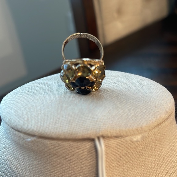 Ring Rose Gold Plated Adjustable Stone Ring - Picture 10 of 12